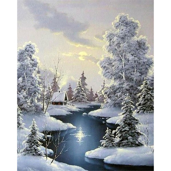 Natural snow scene Painting By Numbers UK