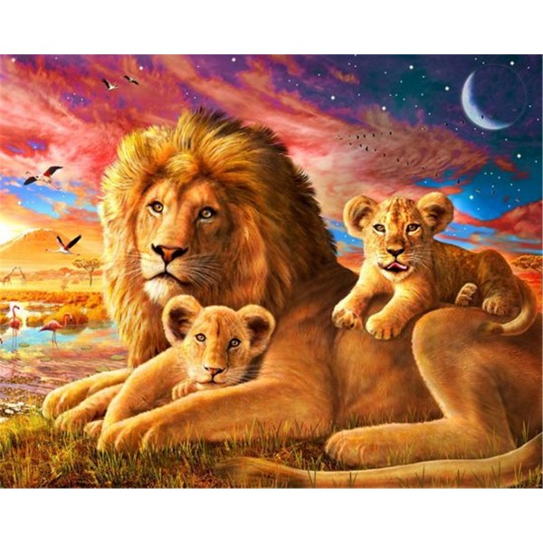 The lion family Painting By Numbers UK