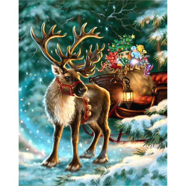 Altay reindeer in the snow Painting By Numbers UK