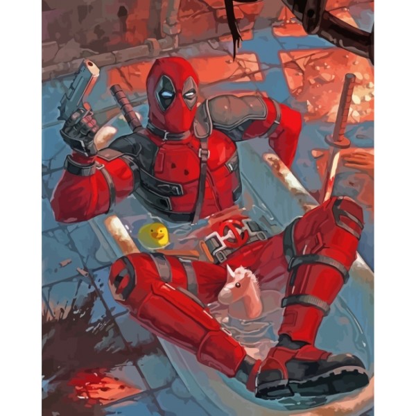 Deadpool Bathub- 40*50cm Painting By Numbers UK