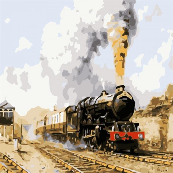 Retro steam locomotive Painting By Numbers UK