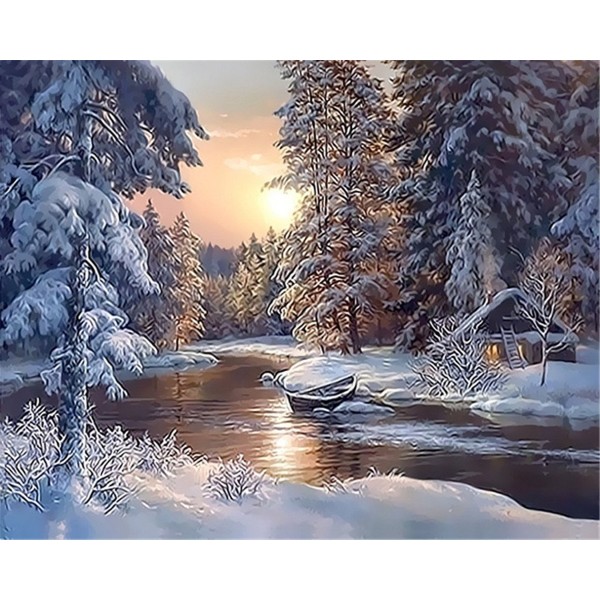 Nature snow scene Painting By Numbers UK