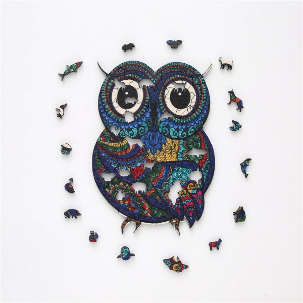 DIY wooden Puzzle | Lovely owl Painting By Numbers UK