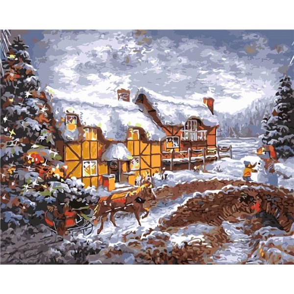 Snow Scene Painting By Numbers UK