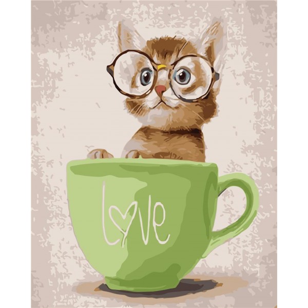 Teacup cat Painting By Numbers UK