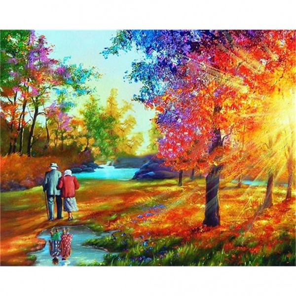 Beautiful view of fallen leaves Painting By Numbers UK