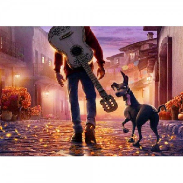 Dog and owner (40X50cm) Painting By Numbers UK