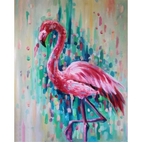 Colored flamingo Painting By Numbers UK