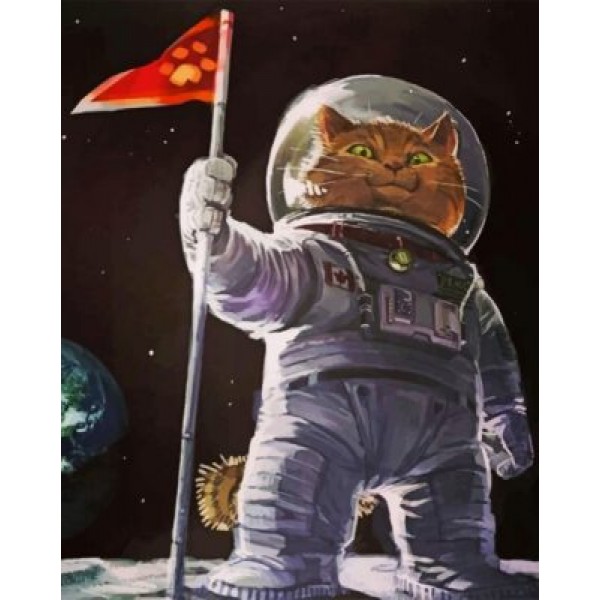 Astronaut Cat (40X50cm) Painting By Numbers UK