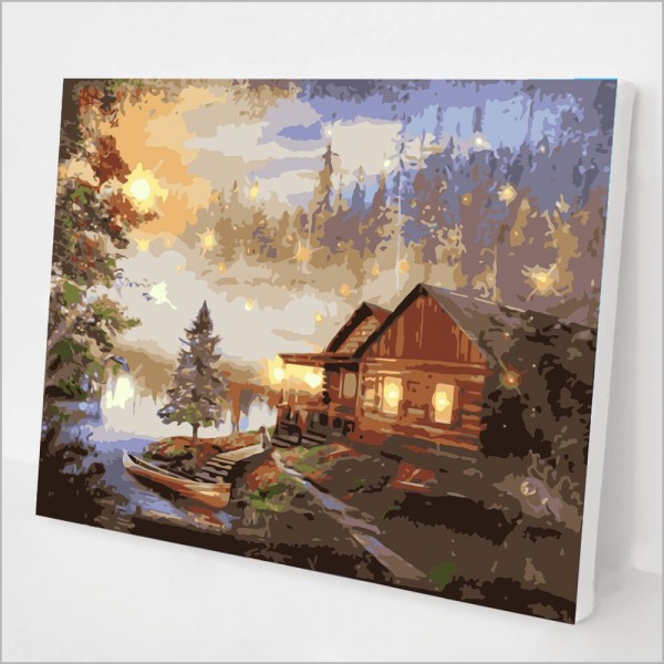 Lakeside chalet Painting By Numbers UK