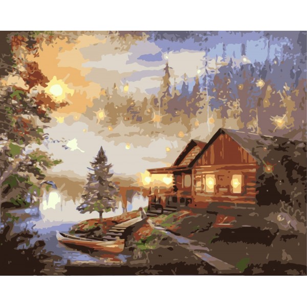 Lakeside chalet Painting By Numbers UK