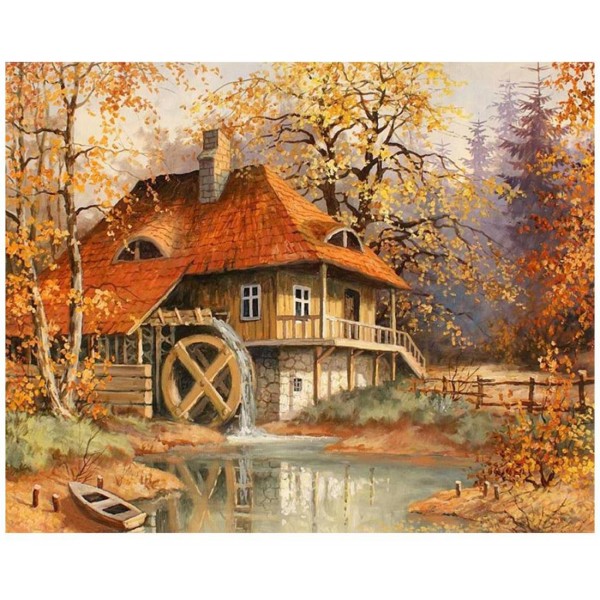 Mountain hut in autumn Painting By Numbers UK