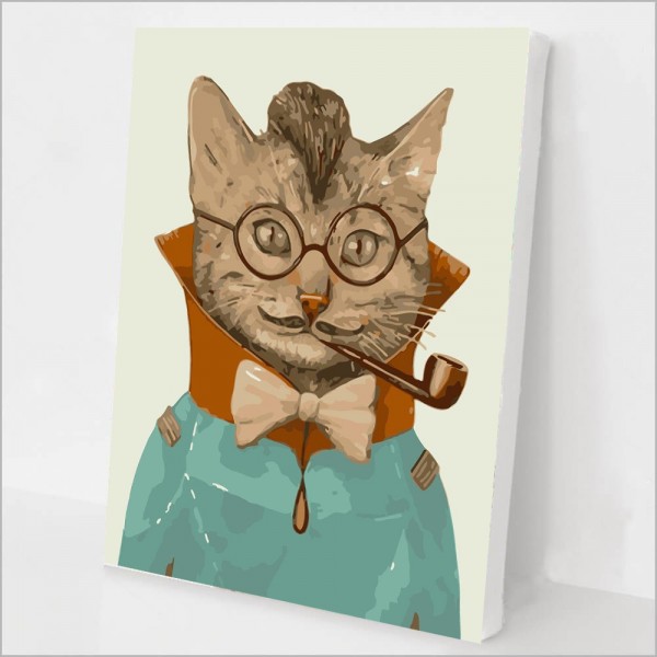 Cat with a pipe Painting By Numbers UK
