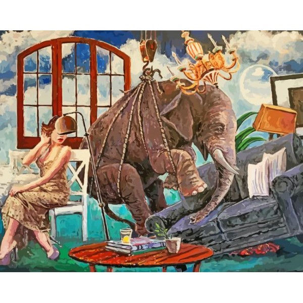 Elephant free from bondage-40*50cm Painting By Numbers UK