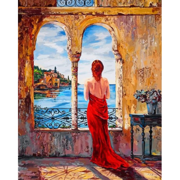 Woman admiring the scenery - 40*50cm Painting By Numbers UK
