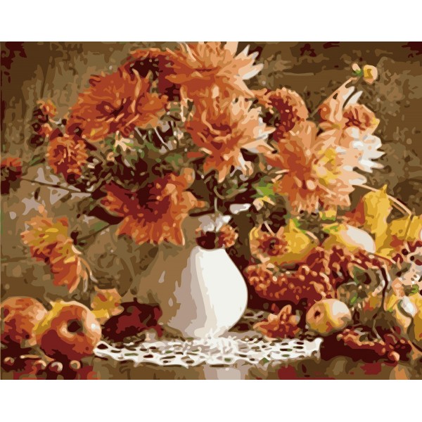 Orange flower on vase Painting By Numbers UK