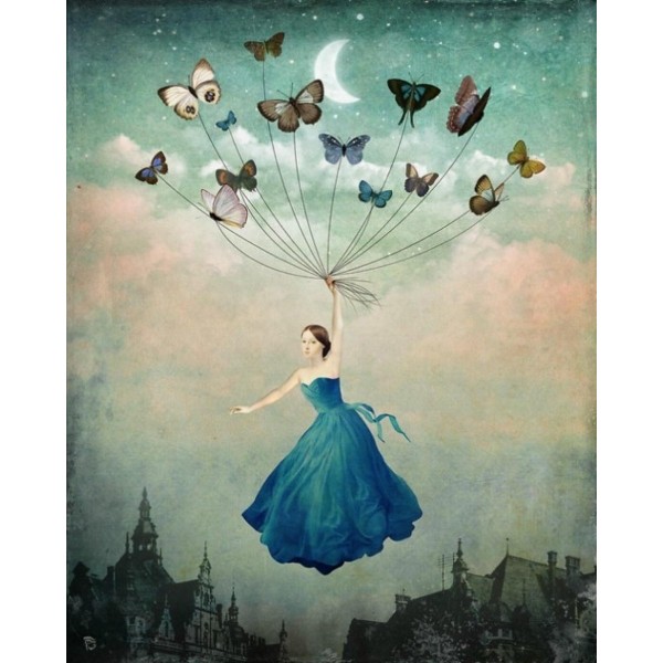 Butterfly carrying girl flying Painting By Numbers UK