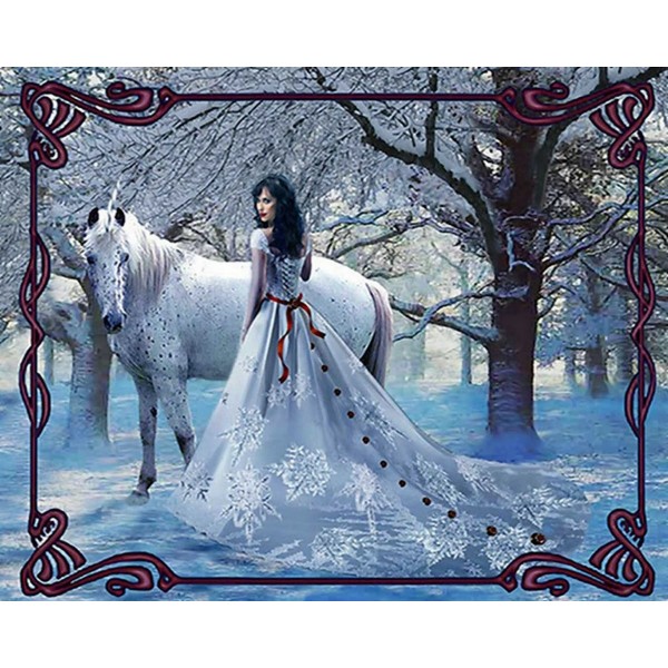 White Horse and Princess Painting By Numbers UK