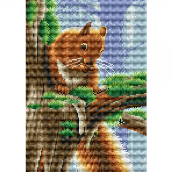 11ct Full cross stitch | Squirrel（30x40cm） Painting By Numbers UK