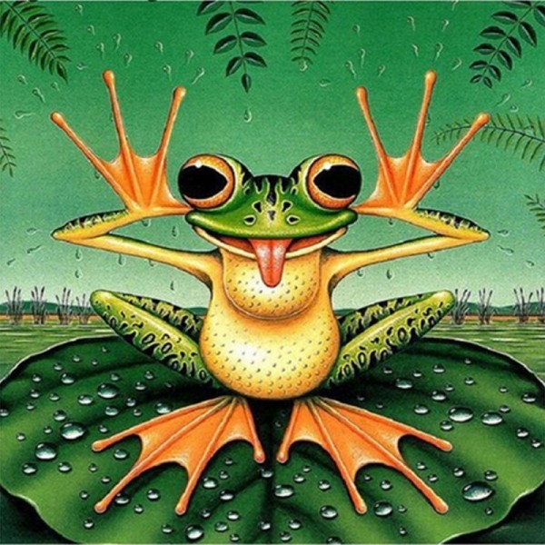 11ct Full cross stitch | frog（30x30cm） Painting By Numbers UK