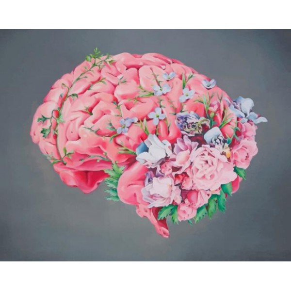 Floral Human Brain (40X50cm) Painting By Numbers UK