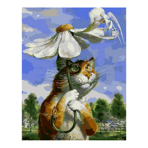 Cat and Flower Painting By Numbers UK