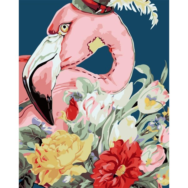 Flamingo and flowers Painting By Numbers UK