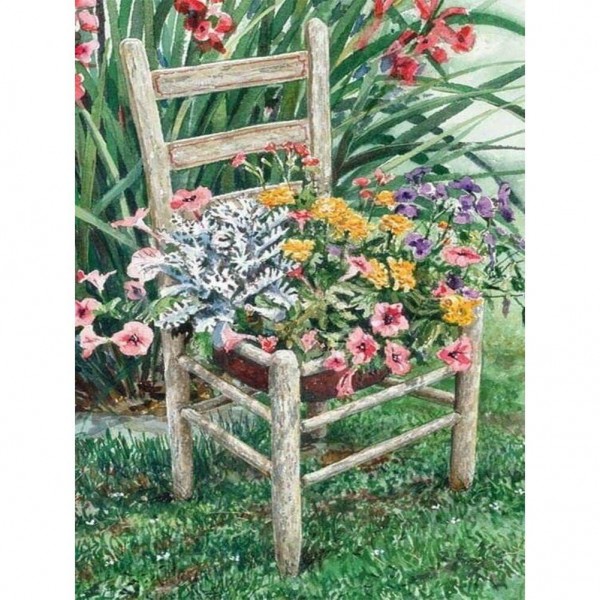 Flowers on the stool Painting By Numbers UK