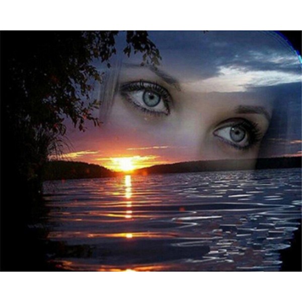 Sunset, sea and beauty eyes Painting By Numbers UK