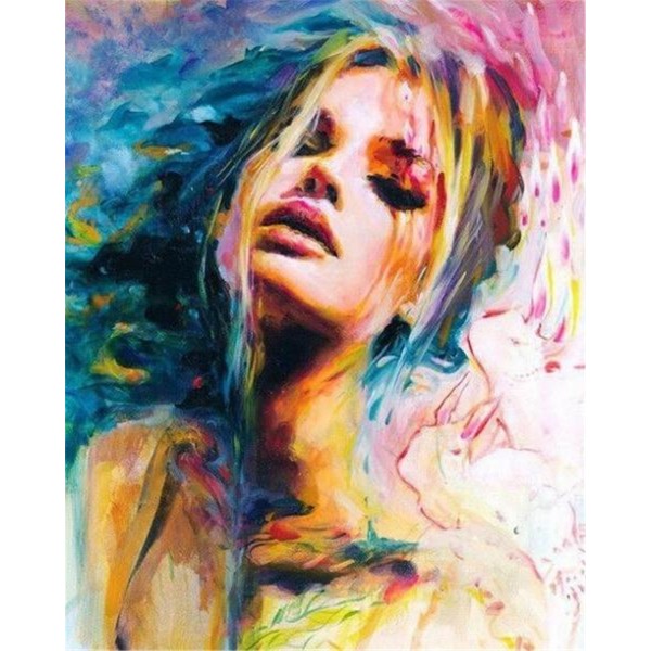 Colored pretty lady Painting By Numbers UK