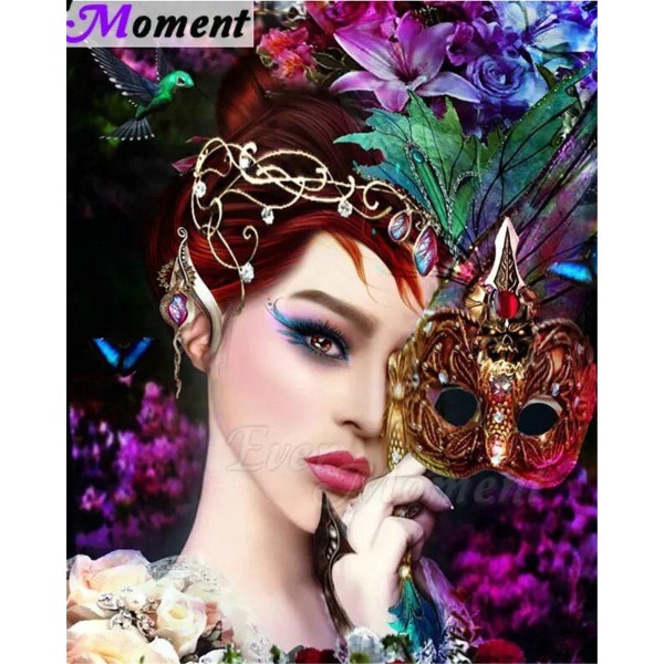 Beautiful lady with mask Painting By Numbers UK