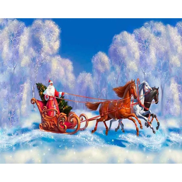 Santa Claus driving a carriage Painting By Numbers UK