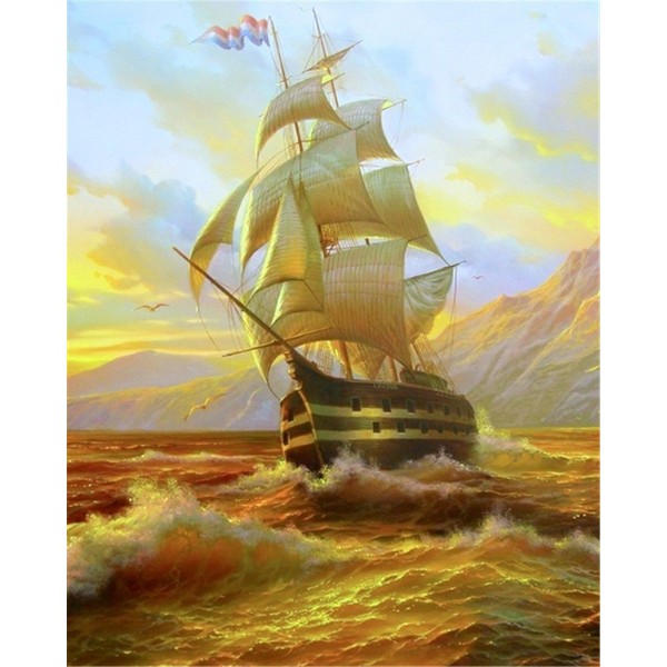 Sailing boat at sea Painting By Numbers UK