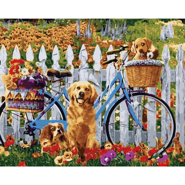 Animal Cute Dogs Painting By Numbers UK
