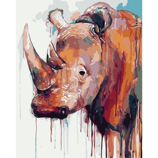 Animal Rhinoceros Painting By Numbers UK