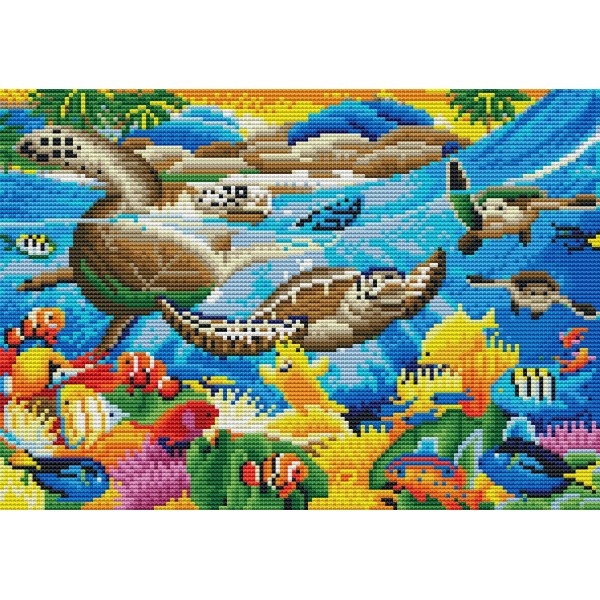 11ct Full cross stitch | underwater world（30x40cm） Painting By Numbers UK