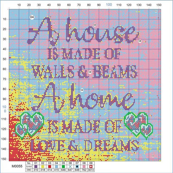 14ct Full cross stitch | Saying（40x40cm） Painting By Numbers UK