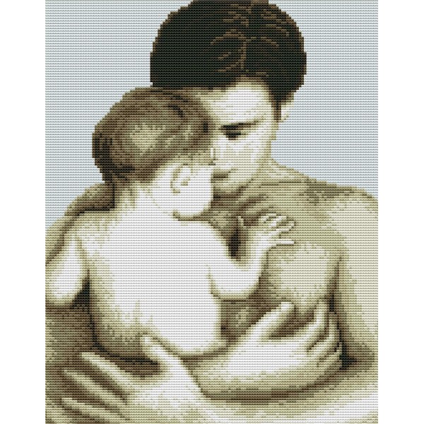 14ct Full cross stitch | father and son（45x35cm） Painting By Numbers UK
