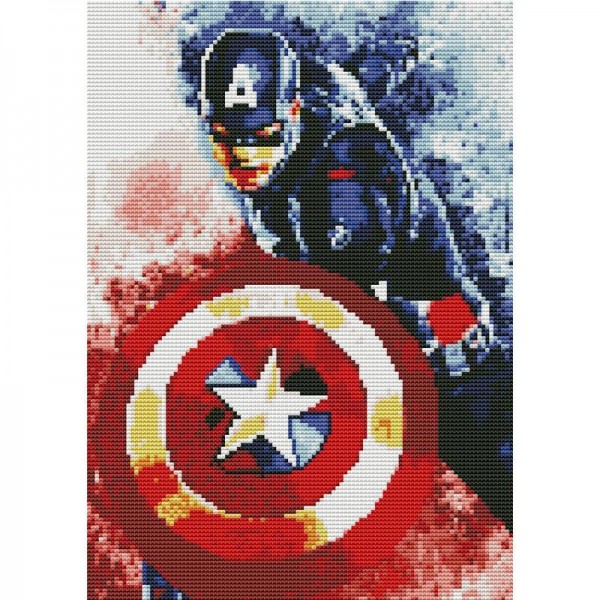 14ct Full cross stitch | Captain America（40x30cm） Painting By Numbers UK