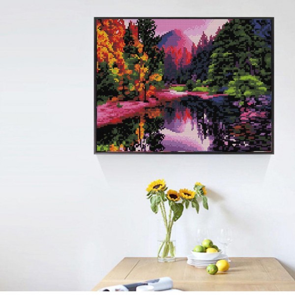11ct Full cross stitch | forest（30x40cm） Painting By Numbers UK