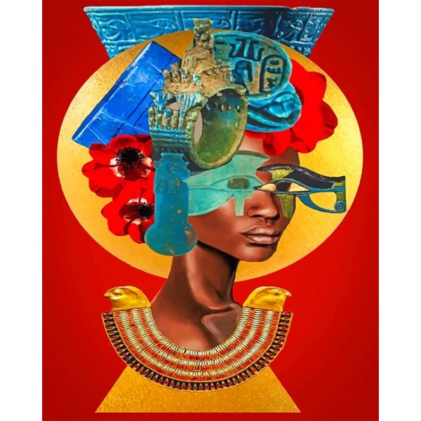 Abstract African Egyptian Woman Painting By Numbers UK
