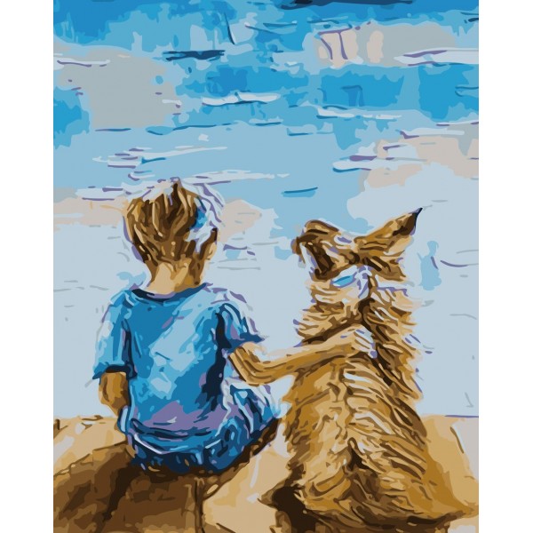 A child and a dog Painting By Numbers UK