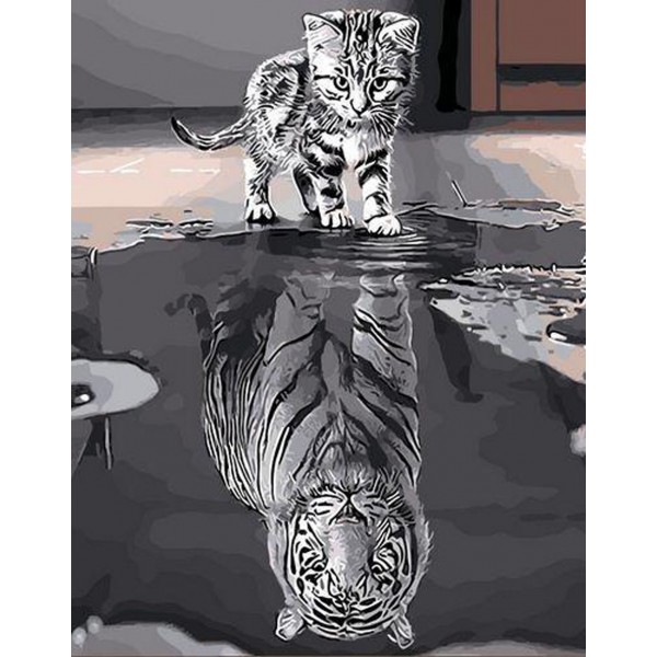 Animal Cat And Tiger Painting By Numbers UK