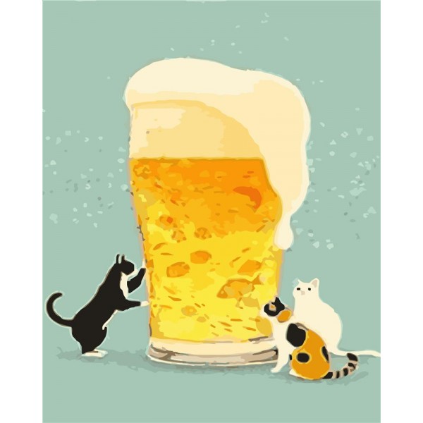 Beer and Cat Painting By Numbers UK