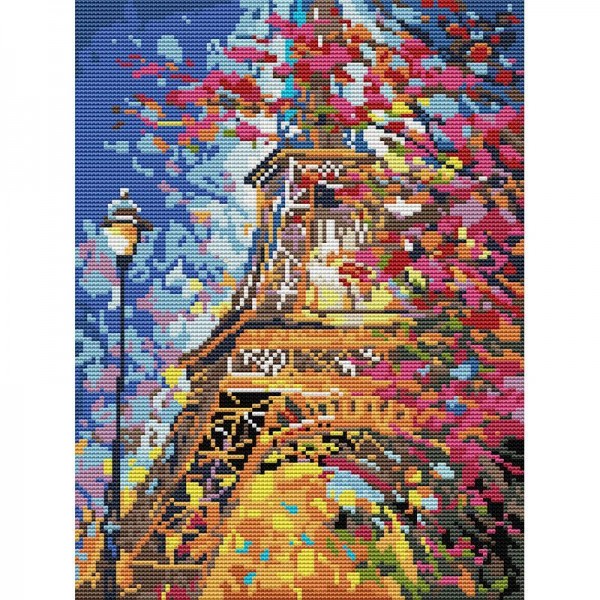 11ct Full cross stitch | Eiffel Tower（30x40cm） Painting By Numbers UK