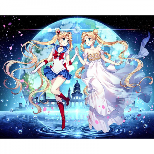 11ct Full cross stitch | Sailor Moon（30x40cm） Painting By Numbers UK