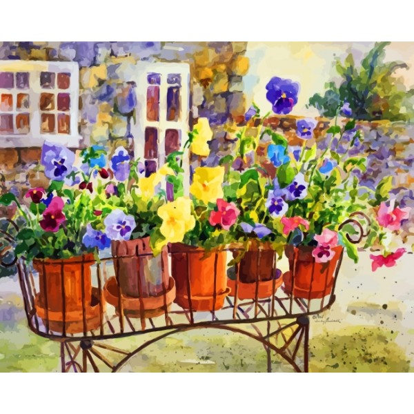Flowerpot- 40*50cm Painting By Numbers UK
