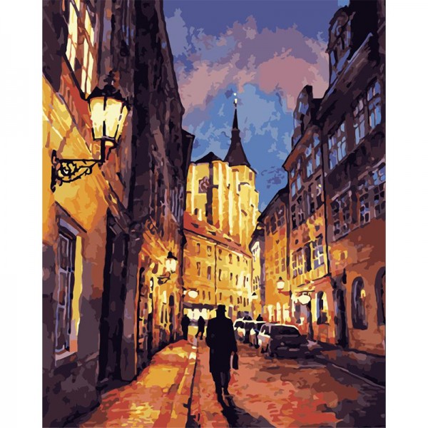 Night Street Scene- 40*50cm Painting By Numbers UK