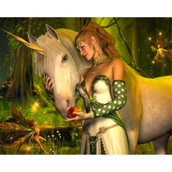 Unicorn, princess and elf Painting By Numbers UK