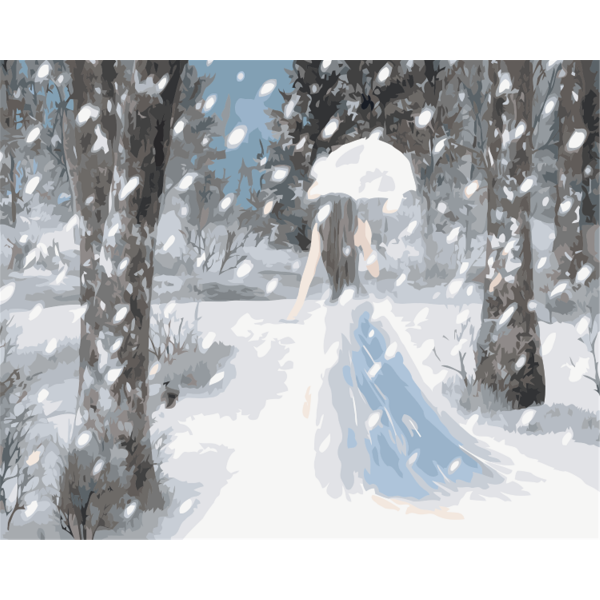 Beautiful girl in the snow Painting By Numbers UK